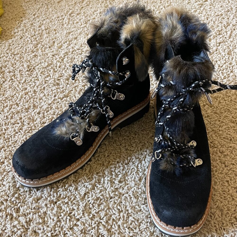 Sam Edelman Women's Bronte Suede & Faux-Fur Booties Size 7